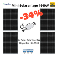 Lade das Bild in den Galerie-Viewer, Mini-Solaranlage 1640W | 4x Solar Fabrik | HM-1500 - NUR zur ABHOLUNG