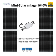 Lade das Bild in den Galerie-Viewer, Balkonkraftwerk 1600W Mini Solaranlage mit Hoymiles HM-1500
