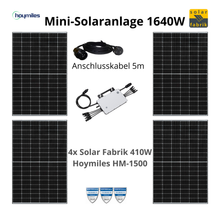 Lade das Bild in den Galerie-Viewer, Mini-Solaranlage 1640W | 4x Solar Fabrik | HM-1500
